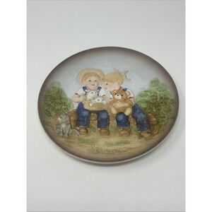 Vintage Homco #1505 Denim Days "A Sunny Day" Plate 1985 by Home Interiors